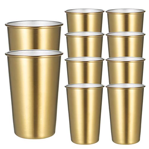 10 Stück 500 ml goldfarbene Edelstahlbecher für Bar, Party, Kaffeetasse, farbige Metallbecher, breite Öffnung, Kalt- und Wärmebecher, unzerbrechlich, für den Innen- und Außenbereich 10 Stück 500 ml goldfarbene Edelstahlbecher für Bar, Party, Kaffeetasse, farbige Metallbecher, breite Öffnung, Kalt- und Wärmebecher, unzerbrechlich, für den Innen- und Außenbereich von Generisch