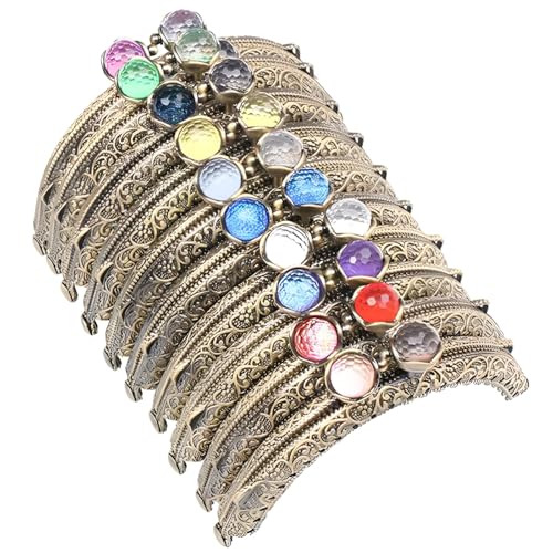 10 Stück Antik-Bronze-Kuss-Lock-Verschlüsse, bunte Perlen, Vintage, halbrund, geprägt, Lotus-Börsenherstellungs-Hardware 10 Stück Antik-Bronze-Kuss-Lock-Verschlüsse, bunte Perlen, Vintage, halbrund, geprägt, Lotus-Börsenherstellungs-Hardware von Generisch