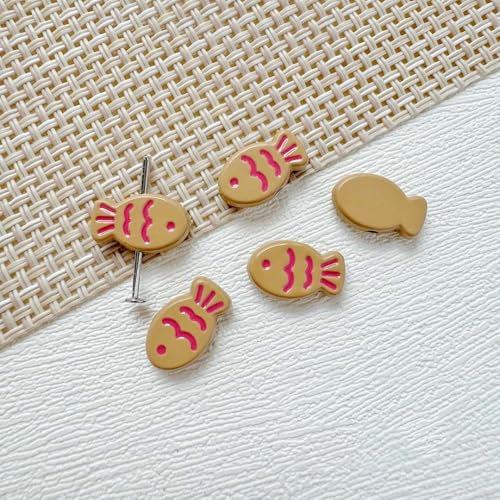 10 Stück Fisch-Keramikperlen DIY Bastelset – 14 mm Schmuckherstellungszubehör für Strandarmbänder, Fische bedruckte Perlen, niedliche Tieranhänger 10 Stück Fisch-Keramikperlen DIY Bastelset – 14 mm Schmuckherstellungszubehör für Strandarmbänder, Fische bedruckte Perlen, niedliche Tieranhänger von Generisch