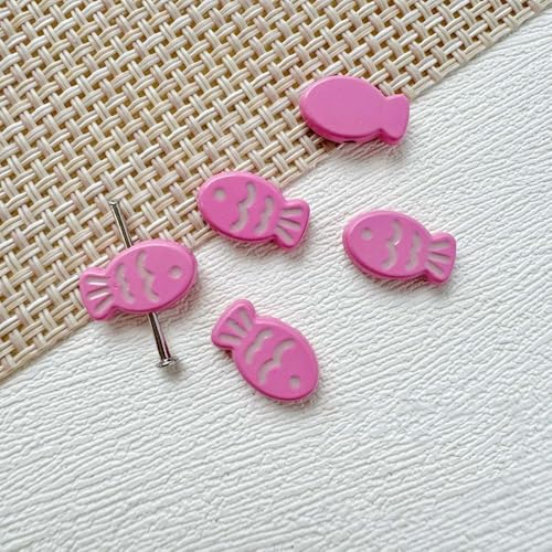 10 Stück Fisch-Keramikperlen DIY Bastelset – 14 mm Schmuckherstellungszubehör für Strandarmbänder, Fische bedruckte Perlen, niedliche Tieranhänger von Generisch