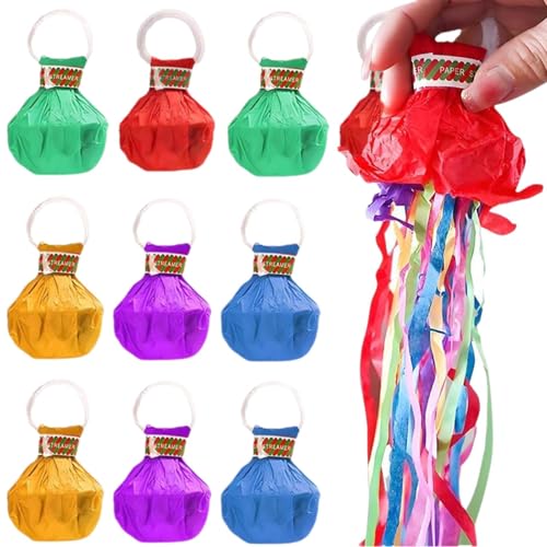 10 Stück Luftschlangen-Popper, keine Unordnung, Konfetti-Popper, Abschlussparty-Druckknöpfe, leicht zu reinigen, handlicher Luftschlangen, magischer Papier-Knallbonbon, ideal für Feiern 10 Stück Luftschlangen-Popper, keine Unordnung, Konfetti-Popper, Abschlussparty-Druckknöpfe, leicht zu reinigen, handlicher Luftschlangen, magischer Papier-Knallbonbon, ideal für Feiern von Generisch