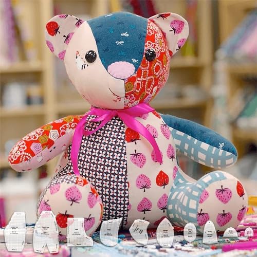 10 Stück Memory Bear-Schablonen-Lineal-Set mit Anleitung, Memory Bear-Schnittmuster-Vorlage, Acrylic Quilting Template Sewing Set, Used For Sewing Pattern Templates (3PCS) von Generisch