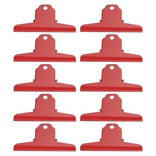 10 Stück Metallklammern, Mehrzweck-Clips, galvanisiert, rostfrei, große Büroklammern Büro, Schule (rot) von Generisch