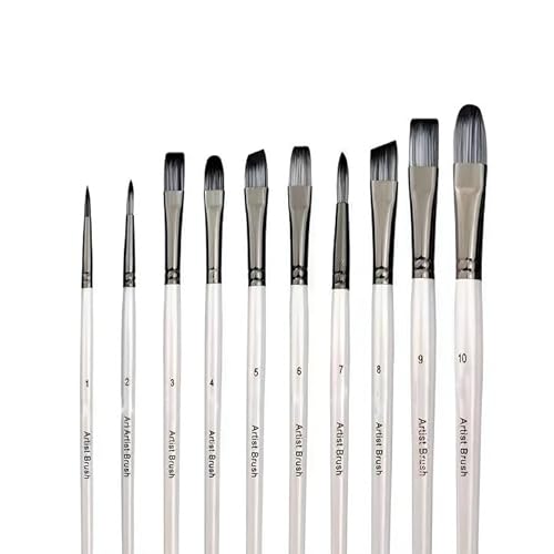 10 Stück Pinsel Set – Aquarellpinsel für Acrylfarben, Öl- & Aquarellmalerei – Nylon Pinselset für Kinder, Anfänger & Künstler – Malpinsel für Hobby & Kunst 10 Stück Pinsel Set – Aquarellpinsel für Acrylfarben, Öl- & Aquarellmalerei – Nylon Pinselset für Kinder, Anfänger & Künstler – Malpinsel für Hobby & Kunst von Generisch