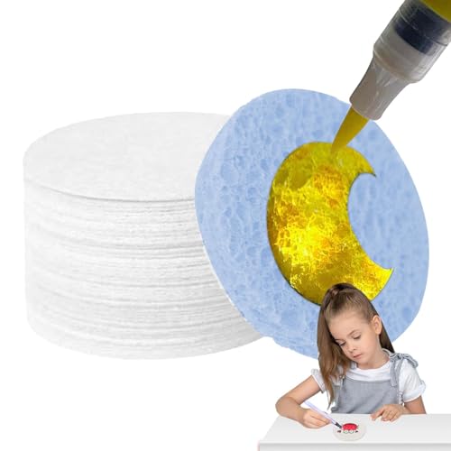 10 Stück Schaumstoff-Textur-Malpapier, weißes Schaumstoff-Bastelpapier, runde Magie, manuelle flauschige Malerei, Puf-fy Textur für Kunsthandwerk von Generisch
