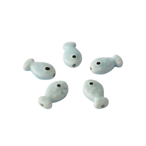 10 Stück niedliche keramische kleine Fisch perlen, bemalte Fisch-Spacer-Perlen-Anhänger, für DIY-Armband-Schmuck herstellungs zubehör 10 Stück niedliche keramische kleine Fisch perlen, bemalte Fisch-Spacer-Perlen-Anhänger, für DIY-Armband-Schmuck herstellungs zubehör von Generisch