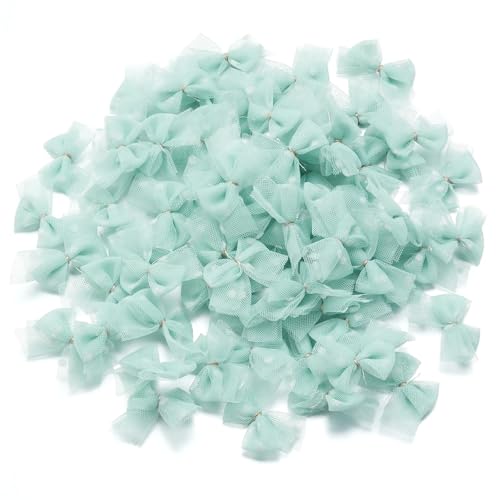 10 Teile/los 2,5 * 3 cm Mini Welle Punkt Satinband Bögen Net Garn Bowknots for DIY Nähen Handwerk Handarbeit Geschenk kleidung Haar Accesso(Green) von Generisch