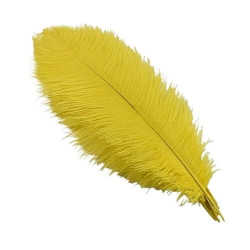 10 Teile/los 45-50cm Straußenfedern for Handwerk Hochzeit Party Dekoration Handwerk Zubehör Tischdekoration DIY Große Feder(Yellow) von Generisch