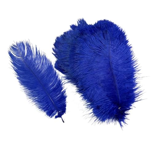 10 Teile/los Farbige Straußenfedern for Handwerk Tischdekoration Hochzeitsdekoration Handwerk Zubehör Karnevalsdekor(01 Royal blue,35-40cm 14-16inch) von Generisch