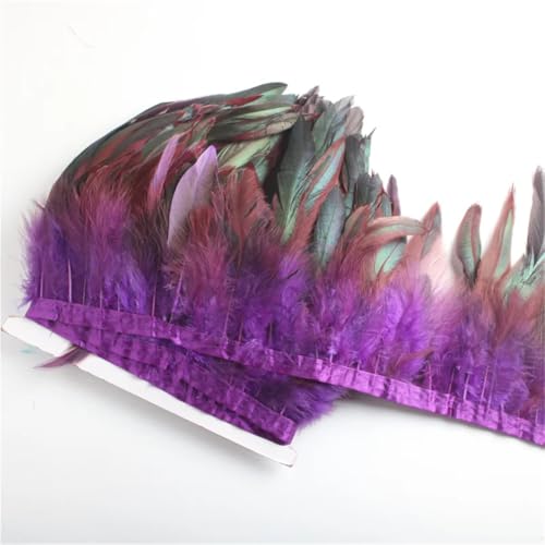 10 Yards 13-18 cm Huhn-Hahn-Schwanz-Feder-Bordüre, Streifen für Hochzeit, Party, Kleidung, Besatz, Fransen zum Basteln, Lila, 9,1 m 10 Yards 13-18 cm Huhn-Hahn-Schwanz-Feder-Bordüre, Streifen für Hochzeit, Party, Kleidung, Besatz, Fransen zum Basteln, Lila, 9,1 m von Generisch