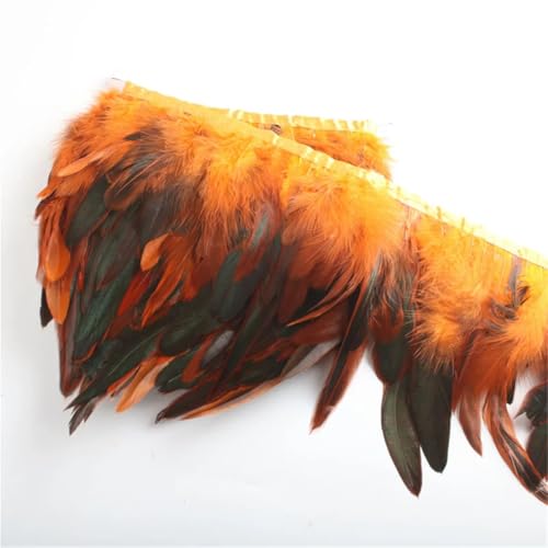 10 Yards 13-18 cm Huhn-Hahn-Schwanz-Feder-Bordüre, Streifen für Hochzeit, Party, Kleidung, Besatz, Fransen zum Basteln, Orange, 9,1 m 10 Yards 13-18 cm Huhn-Hahn-Schwanz-Feder-Bordüre, Streifen für Hochzeit, Party, Kleidung, Besatz, Fransen zum Basteln, Orange, 9,1 m von Generisch