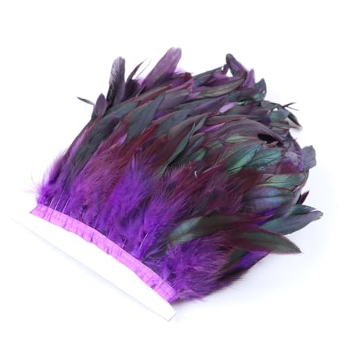 10 m Hahn-Hühnerfeder-Bordüre, 10-15 cm, natürliche weiße Feder mit Band zum Nähen von Kleid, Kleidung, 17 x 10-15 cm von Generisch
