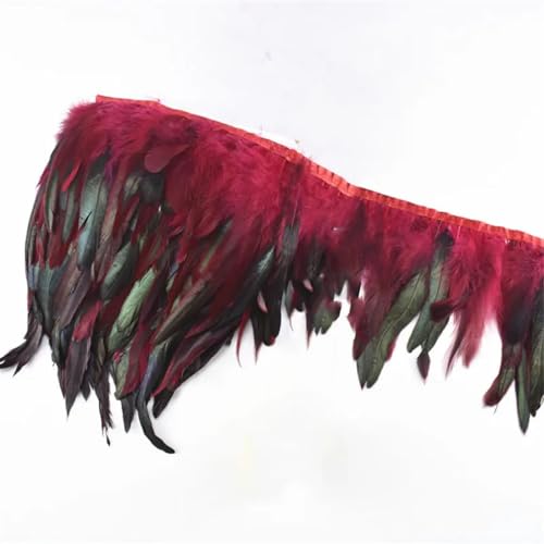 10 m Hahnschwanz-Federn, Bastelzubehör und Material, DIY, Hochzeit, zum Nähen, Handarbeiten, Weinrote Federn, 10 Meter 10 m Hahnschwanz-Federn, Bastelzubehör und Material, DIY, Hochzeit, zum Nähen, Handarbeiten, Weinrote Federn, 10 Meter von Generisch