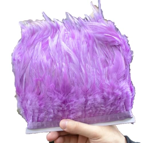 10 m gefärbtes Band mit Hahnfedern, 10-15 cm, Fransen für Hochzeitskleid, Dekoration, Zubehör, Hellviolett, 24 x 10 m 10 m gefärbtes Band mit Hahnfedern, 10-15 cm, Fransen für Hochzeitskleid, Dekoration, Zubehör, Hellviolett, 24 x 10 m von Generisch