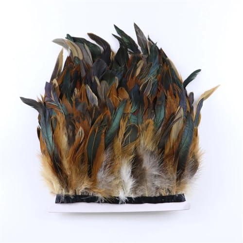10 m langes Band mit weißen Hühnerfedern, Fransen, 10–15 cm, für Kleider, Nähzubehör, Heimdekoration, Basteln, natürliche Farbe, 10–15 cm 10 m langes Band mit weißen Hühnerfedern, Fransen, 10–15 cm, für Kleider, Nähzubehör, Heimdekoration, Basteln, natürliche Farbe, 10–15 cm von Generisch