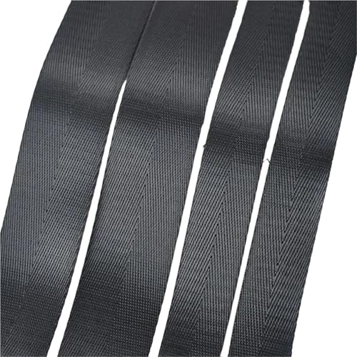 10 m schwarzes Nylon-Gurtband, 20 mm, 25 mm, 32 mm, 38 mm, 50 mm Breite, für Nähen, Schrägband, Taschenzubehör, dekorative Verzierung(Style01,20mm) von Generisch