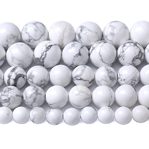10 mm, 36 Stück Naturstein-Howlith-Kristallperlen für Schmuckherstellung, DIY-Armbänder 10 mm, 36 Stück Naturstein-Howlith-Kristallperlen für Schmuckherstellung, DIY-Armbänder von Generisch