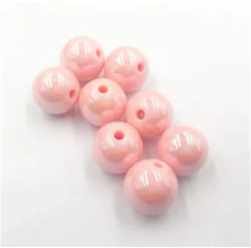 10 mm/12 mm/14 mm/16 mm, Acrylbeschichtete weiße, helle Perlen für klobigen Schmuck, bunte Herstellung, Bastelstift, pnnrk, 16 mm, 200 Stück pro Beutel von Generisch