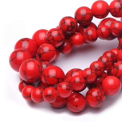 10 mm Naturstein, rot, türkis, poliert, glatt, rund, Edelsteinperlen für Schmuckherstellung, Armband und Halskette, 38,1 cm 10 mm Naturstein, rot, türkis, poliert, glatt, rund, Edelsteinperlen für Schmuckherstellung, Armband und Halskette, 38,1 cm von Generisch