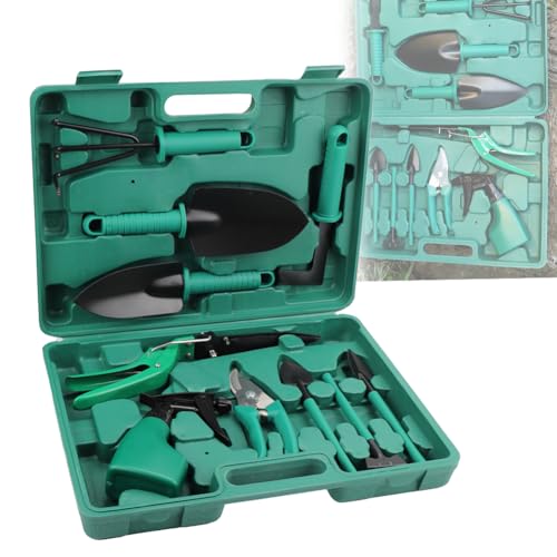 10-teiliges Gartenwerkzeug-Set, tragbares Gartenset, Handwerkzeug-Gartengeschenke für den Innenhof mit Aufbewahrungsbox, für städtische und kleine Gärtner 10-teiliges Gartenwerkzeug-Set, tragbares Gartenset, Handwerkzeug-Gartengeschenke für den Innenhof mit Aufbewahrungsbox, für städtische und kleine Gärtner von Generisch