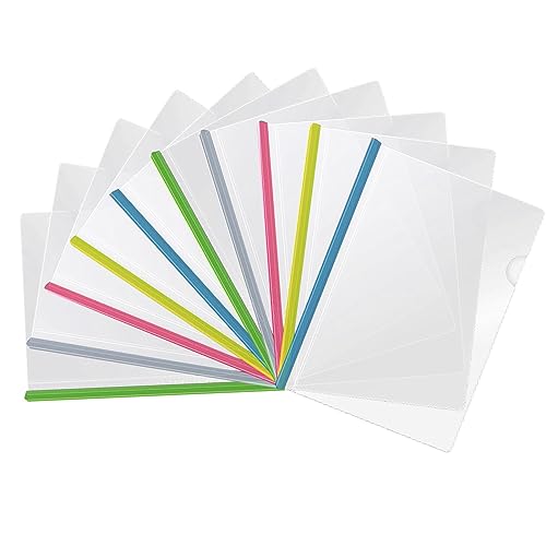 10 transparente Aktenordner, Schiebestange, Bericht für Berichte, Displayabdeckung, Organizer, robuste Klemmen (transparent, Einheitsgröße) von Generisch