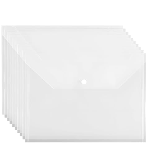 10 transparente Kunststoffhüllen für Dokumente, A4-Dokumentenmappen, mit Schnappverschluss, wasserdichte und dicke transparente Aufbewahrungstaschen für Büro/Schule, 32,6 x 23,9 cm 10 transparente Kunststoffhüllen für Dokumente, A4-Dokumentenmappen, mit Schnappverschluss, wasserdichte und dicke transparente Aufbewahrungstaschen für Büro/Schule, 32,6 x 23,9 cm von Generisch