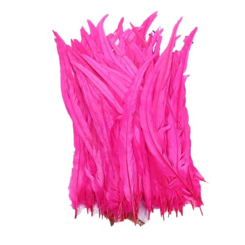 100–1000 Stück, 40–45 cm, farbige Hahnschwanzfedern, Karnevals-Zubehör, Hochzeit, Party, Dekoration, DIY, Pfirsich, 1000 Stück von Generisch