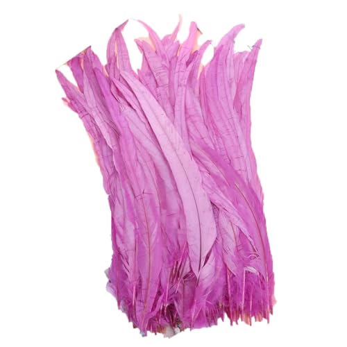 100–1000 Stück, 40–45 cm, farbige Hahnschwanzfedern, Karnevals-Zubehör, Hochzeit, Party, Dekoration, DIY, Taro, Lila, 500 Stück von Generisch
