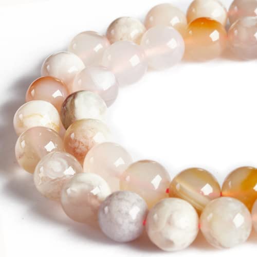 100 Stück 10 mm Kirschblüten-Achat-Perlen, natürlicher Edelstein, rund, lose zum Basteln und zur Schmuckherstellung 100 Stück 10 mm Kirschblüten-Achat-Perlen, natürlicher Edelstein, rund, lose zum Basteln und zur Schmuckherstellung von Generisch