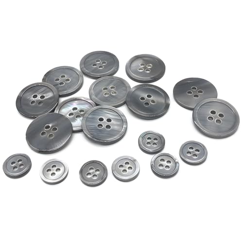 100 Stück 4-Loch-Muschelknöpfe für Jacken, Mäntel und Blazer, 1,3 - 2,2 cm, Premium-Nähknöpfe 100 Stück 4-Loch-Muschelknöpfe für Jacken, Mäntel und Blazer, 1,3 - 2,2 cm, Premium-Nähknöpfe von Generisch