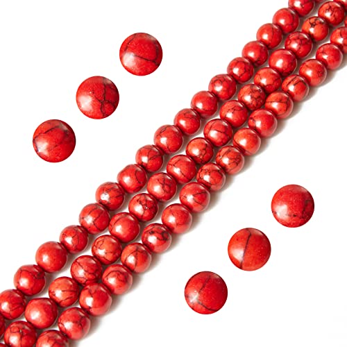 100 Stück 6 mm natürliche rote Türkis, runde lose Perlen zur Schmuckherstellung 100 Stück 6 mm natürliche rote Türkis, runde lose Perlen zur Schmuckherstellung von Generisch