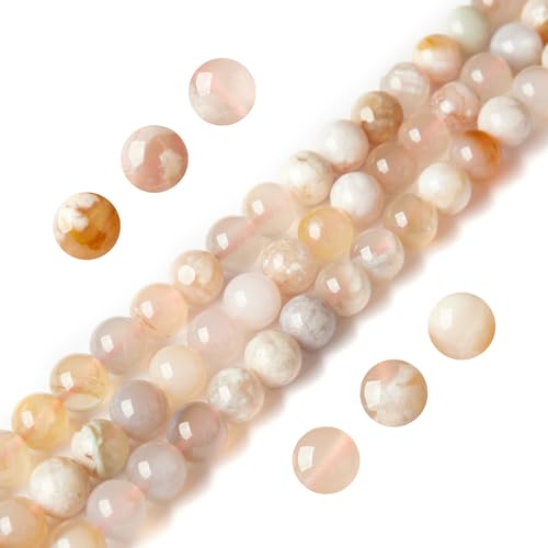 100 Stück 8 mm Kirschblüten-Achat-Perlen, natürlicher Edelstein, rund, lose Perlen für Schmuckherstellung 100 Stück 8 mm Kirschblüten-Achat-Perlen, natürlicher Edelstein, rund, lose Perlen für Schmuckherstellung von Generisch