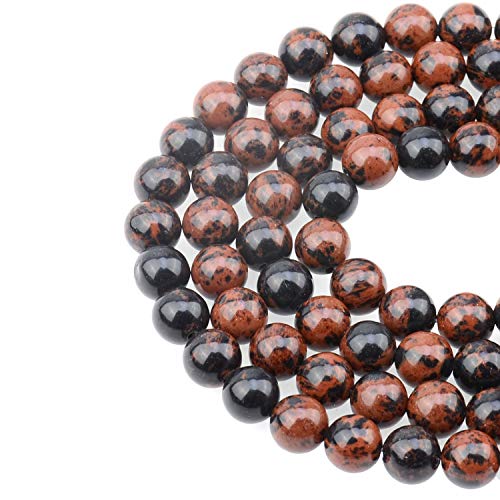 100 Stück 8 mm natürlicher Mahagoni-Obsidian-Edelstein, rund, lose Perlen für Schmuckherstellung, mit Kristall-Stretchschnur 100 Stück 8 mm natürlicher Mahagoni-Obsidian-Edelstein, rund, lose Perlen für Schmuckherstellung, mit Kristall-Stretchschnur von Generisch
