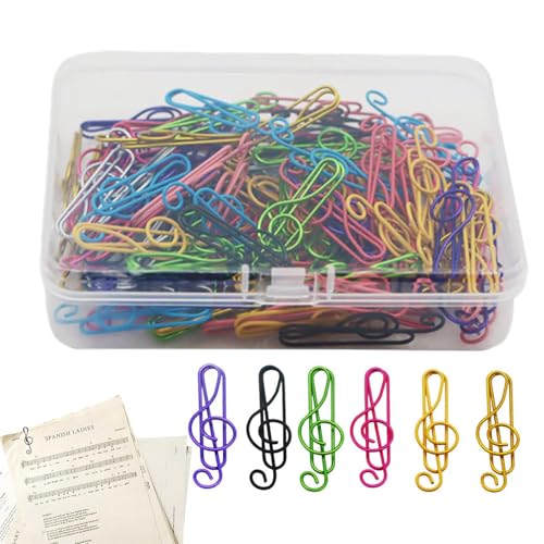 100 Stück Notenschlüssel-Büroklammern – Entzückende Musiknoten-Clips in 6 Farben | Meta Cute Office Supplies, Bulk Lesezeichen Clips für Studenten, Lehrer, Musiker und Musikliebhaber, lustige 100 Stück Notenschlüssel-Büroklammern – Entzückende Musiknoten-Clips in 6 Farben | Meta Cute Office Supplies, Bulk Lesezeichen Clips für Studenten, Lehrer, Musiker und Musikliebhaber, lustige von Generisch