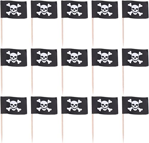 100 Stück Piraten-Mini-Flaggen-Kuchenaufsätze, Halloween, Kreuzknochenflaggen, Miniatur-Jolly Roger-Flaggen, Cupcake-Topper für Halloween, Piratenparty, Kuchendekoration, schön, praktisch 100 Stück Piraten-Mini-Flaggen-Kuchenaufsätze, Halloween, Kreuzknochenflaggen, Miniatur-Jolly Roger-Flaggen, Cupcake-Topper für Halloween, Piratenparty, Kuchendekoration, schön, praktisch von Generisch