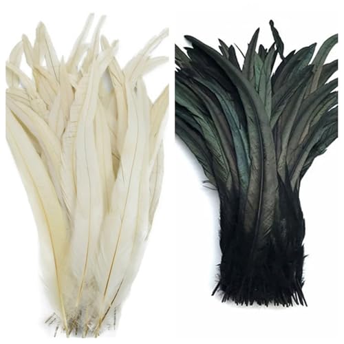 100 Stück farbige Federn mit langem Schwanz, 25–45 cm, schlanke Federn für DIY-Kopfschmuck, Basteln und Schmuckdekoration 100 Stück farbige Federn mit langem Schwanz, 25–45 cm, schlanke Federn für DIY-Kopfschmuck, Basteln und Schmuckdekoration von Generisch