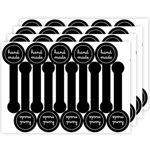 100 Stück handgefertigte Siegelaufkleber zum Backen von Lebensmitteln – handgemachte lange Etikettenaufkleber, selbstklebende Verpackungsetiketten für Konserven 100 Stück handgefertigte Siegelaufkleber zum Backen von Lebensmitteln – handgemachte lange Etikettenaufkleber, selbstklebende Verpackungsetiketten für Konserven von Generisch