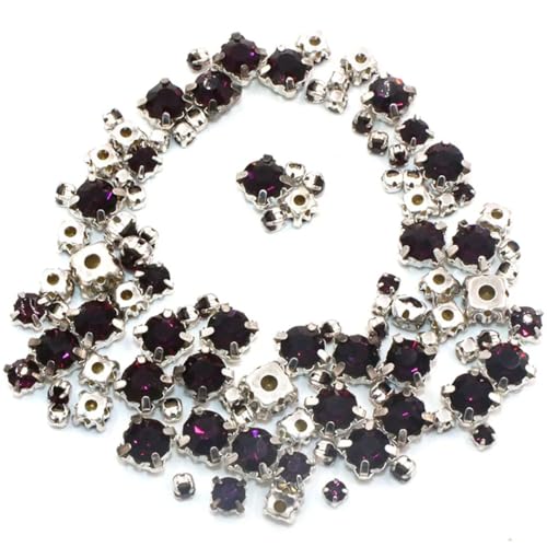 100 Stück lose Glas-Kristallperlen in verschiedenen Größen mit silberner Krallenfassung zum Aufnähen auf Strasssteine für DIY Hochzeitskleid Kleidung Zubehör 100 Stück lose Glas-Kristallperlen in verschiedenen Größen mit silberner Krallenfassung zum Aufnähen auf Strasssteine für DIY Hochzeitskleid Kleidung Zubehör von Generisch