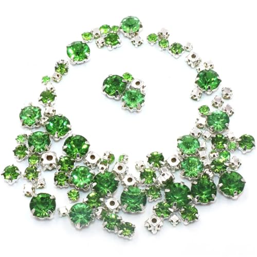 100 Stück lose Glas-Kristallperlen in verschiedenen Größen mit silberner Krallenfassung zum Aufnähen auf Strasssteine für DIY Hochzeitskleid Kleidung Zubehör 100 Stück lose Glas-Kristallperlen in verschiedenen Größen mit silberner Krallenfassung zum Aufnähen auf Strasssteine für DIY Hochzeitskleid Kleidung Zubehör von Generisch