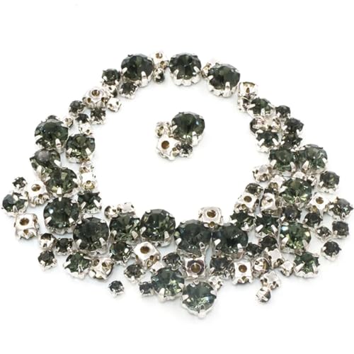 100 Stück lose Glas-Kristallperlen in verschiedenen Größen mit silberner Krallenfassung zum Aufnähen auf Strasssteine für DIY Hochzeitskleid Kleidung Zubehör 100 Stück lose Glas-Kristallperlen in verschiedenen Größen mit silberner Krallenfassung zum Aufnähen auf Strasssteine für DIY Hochzeitskleid Kleidung Zubehör von Generisch