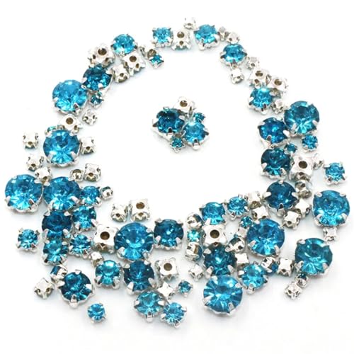 100 Stück lose Glas-Kristallperlen in verschiedenen Größen mit silberner Krallenfassung zum Aufnähen auf Strasssteine für DIY Hochzeitskleid Kleidung Zubehör 100 Stück lose Glas-Kristallperlen in verschiedenen Größen mit silberner Krallenfassung zum Aufnähen auf Strasssteine für DIY Hochzeitskleid Kleidung Zubehör von Generisch