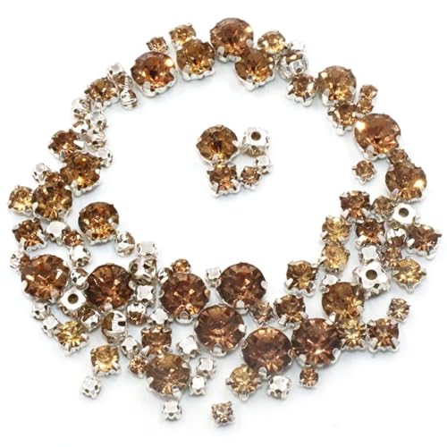 100 Stück lose Glas-Kristallperlen in verschiedenen Größen mit silberner Krallenfassung zum Aufnähen auf Strasssteine für DIY Hochzeitskleid Kleidung Zubehör 100 Stück lose Glas-Kristallperlen in verschiedenen Größen mit silberner Krallenfassung zum Aufnähen auf Strasssteine für DIY Hochzeitskleid Kleidung Zubehör von Generisch