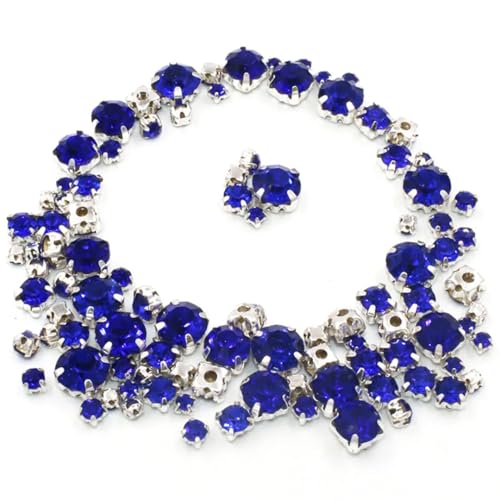 100 Stück lose Glas-Kristallperlen in verschiedenen Größen mit silberner Krallenfassung zum Aufnähen auf Strasssteine für DIY Hochzeitskleid Kleidung Zubehör 100 Stück lose Glas-Kristallperlen in verschiedenen Größen mit silberner Krallenfassung zum Aufnähen auf Strasssteine für DIY Hochzeitskleid Kleidung Zubehör von Generisch