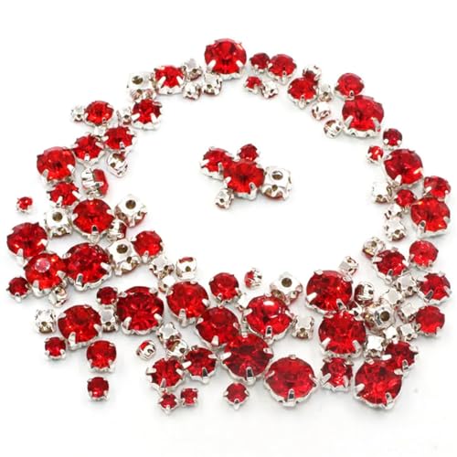 100 Stück lose Glas-Kristallperlen in verschiedenen Größen mit silberner Krallenfassung zum Aufnähen auf Strasssteine für DIY Hochzeitskleid Kleidung Zubehör 100 Stück lose Glas-Kristallperlen in verschiedenen Größen mit silberner Krallenfassung zum Aufnähen auf Strasssteine für DIY Hochzeitskleid Kleidung Zubehör von Generisch