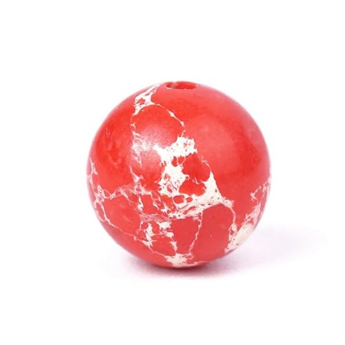 100 Stück natürlicher roter Jaspis, rund, lose Edelsteine, Energieheilperlen, 1 mm Loch, glatte Perlen für Armbänder, Halsketten, Ohrringe, Schmuckherstellung, 100 Stück von Generisch