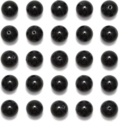 100 Stück originale natürliche schwarze Onyx-Achat-Perlen, rund, lose Edelsteine, 6 mm von Generisch