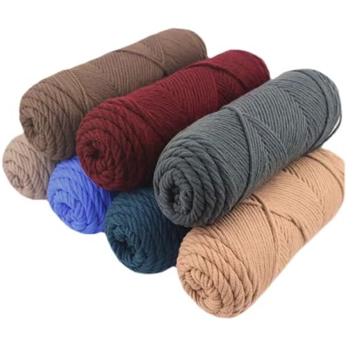 100 g Knäuel mit verschiedenen Tufting-Garnen, farbiges Milch-Baumwollgarn, 8-fädiges Stricken, Weben, Acrylgarn für Tuftingpistole und Stanznadel, 3 mm Häkelnadel-Garn für Teppich/Pullover/Schal von Generisch