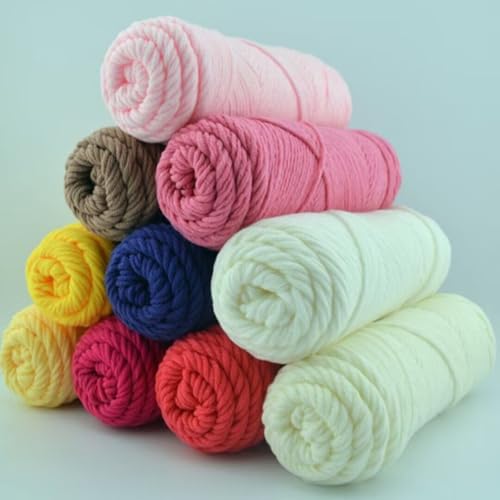 100 g Knäuel mit verschiedenen Tufting-Garnen, farbiges Milch-Baumwollgarn, 8-fädiges Stricken, Weben, Acrylgarn für Tuftingpistole und Stanznadel, 3 mm Häkelnadel-Garn für Teppich/Pullover/Schal 100 g Knäuel mit verschiedenen Tufting-Garnen, farbiges Milch-Baumwollgarn, 8-fädiges Stricken, Weben, Acrylgarn für Tuftingpistole und Stanznadel, 3 mm Häkelnadel-Garn für Teppich/Pullover/Schal von Generisch