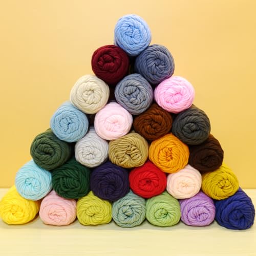 100 g Knäuel mit verschiedenen Tufting-Garnen, farbiges Milch-Baumwollgarn, 8-fädiges Stricken, Weben, Acrylgarn für Tuftingpistole und Stanznadel, 3 mm Häkelnadel-Garn für Teppich/Pullover/Schal von Generisch