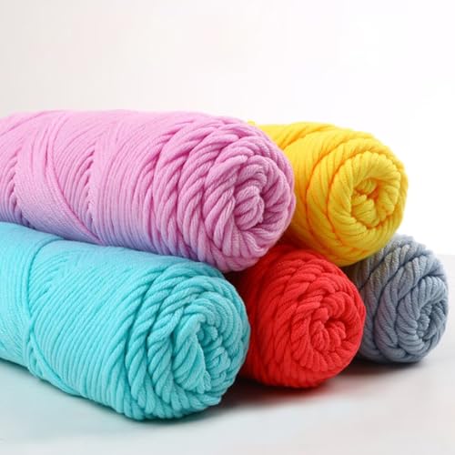 100 g Knäuel mit verschiedenen Tufting-Garnen, farbiges Milch-Baumwollgarn-Set, 8-fädiges Strickgarn für Tuftingpistole und Stanznadel, Häkelnadel-Garn für Teppichherstellung, 3 mm Linie von Generisch